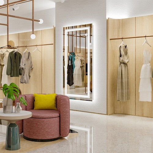 LED Bathroom Mirror Double Light Vanity Makeup Mirror Tall Full-Size Body Mirror