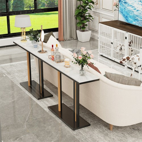 Luxurious Console Entryway Table Sintered Stone Bar Table Living Room Sofa Side