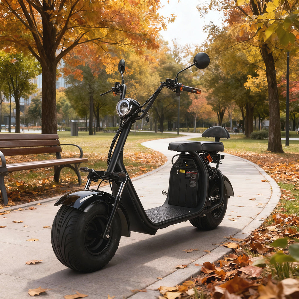 Eeeza 3000W 60V 12Ah Electric Scooter Off Road With Brushless Motor – Retro Style, Dual Seat, Hydraulic Disc Brakes