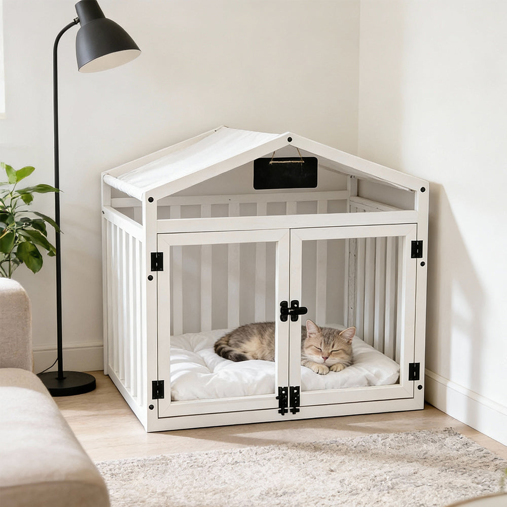 Eeeza Solid Wood Double-door Design Pet House