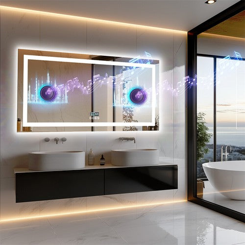 1400MM Large LED Bathroom Mirror Smart Bluetooth Speaker Anti-fog Makeup Mirror