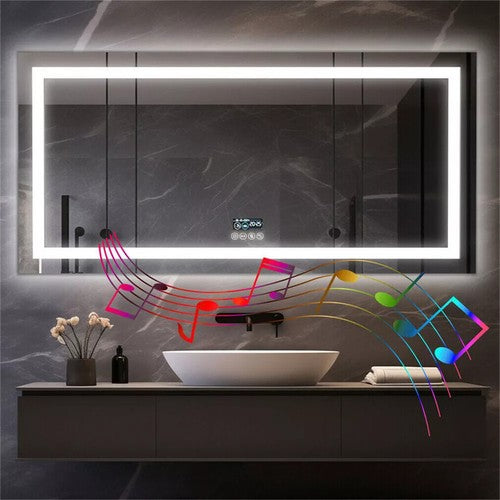 180cm LED Bathroom Mirror Bluetooth Speaker Music Makeup Mirror Dimmable