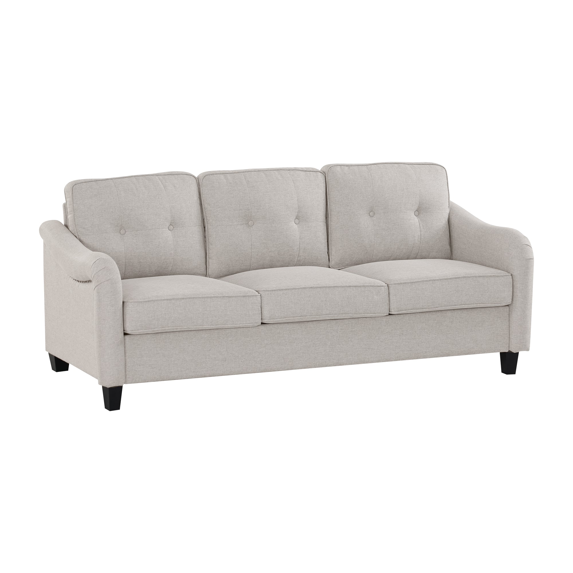 Modern 3-Piece Sofa Set with 3-Seater, Loveseat and Armchair, Polyeste