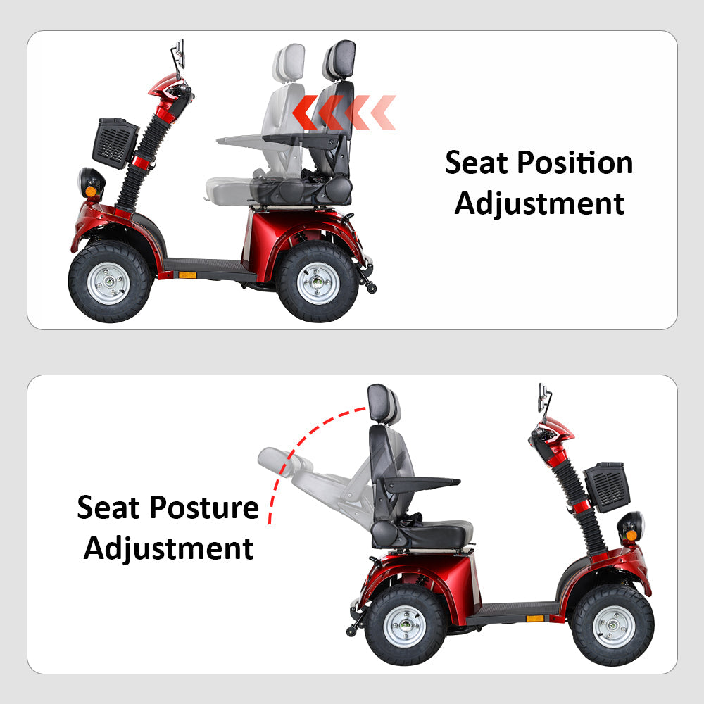 Eeeza B56B Duo Electric Mobility Scooter, 800W 60V 20Ah