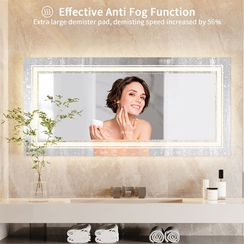 1600MM Huge LED Bathroom Mirror Dual Lights Makeup Mirror Anti-fog Dimmable AU