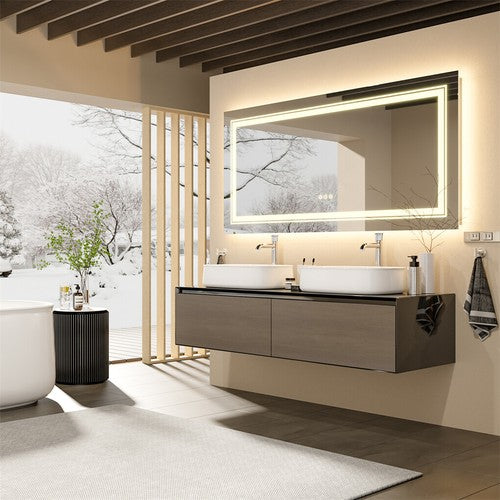 LED Bathroom Mirror Double Light Vanity Makeup Mirror Tall Full-Size Body Mirror