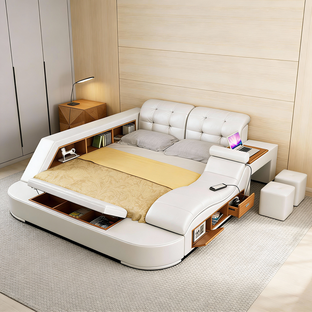 Eeeza 1.5m/1.8m Size Multifunctional Bed With Massage and Mattress