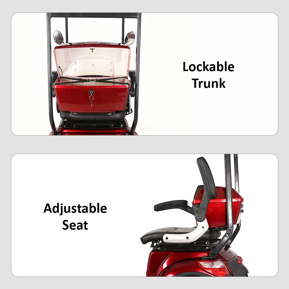 Eeeza Adjustable 500W 60V 20Ah Electric Mobility Scooter