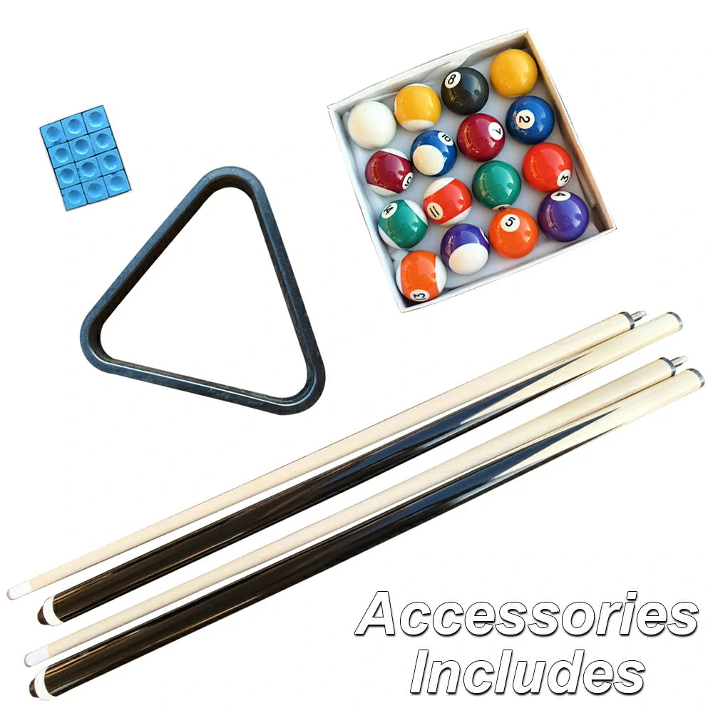 Eeeza Frame Slate Billiard Pool Table with Full Accessories for Home, Black, 7Ft
