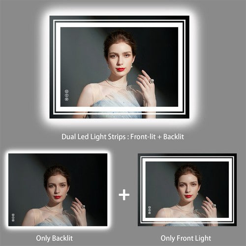 1.83m Jumbo LED Bathroom Mirror Dual Lights Anti-Fog Vanity Mirror IP65