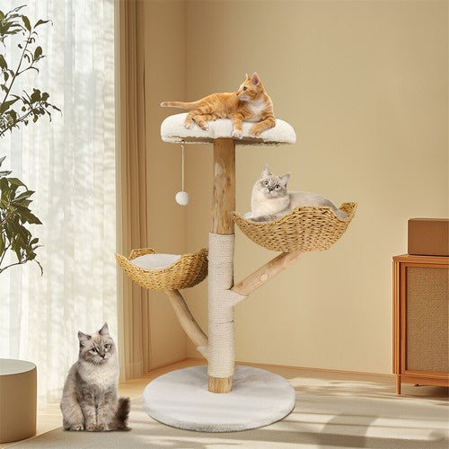 Large Multi-Level Cat Tree Activity Tower Cozy Kitten Play House w/Plush Cushion