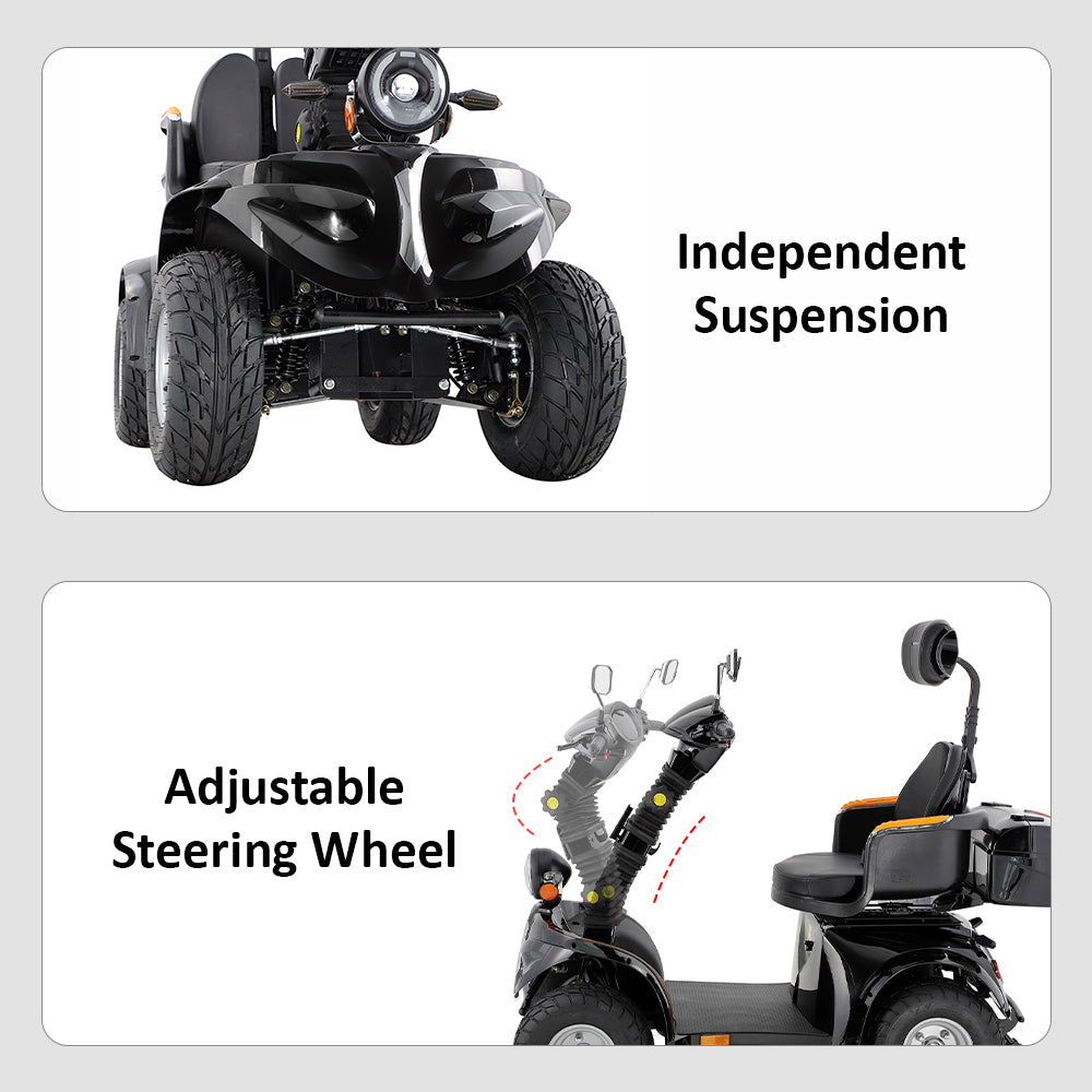 Eeeza DJD Adjustable Electric Mobility Scooter, 1000W 60V 20Ah