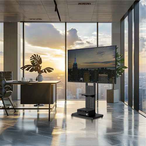 32"-65" Heavy Floor TV Stand Rotating Mobile TV Mount Bracket Height Adjustable