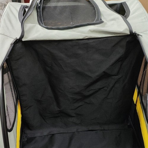 Large Double Seat Dog Stroller Pet Pram Wagon Dividered Travel Pushchair Carrier