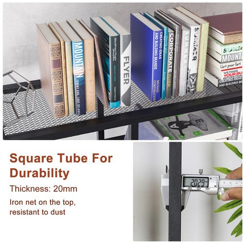 Tall Bookshelf Industrial Display Standing Shelf Units File Cabinet with Drawers