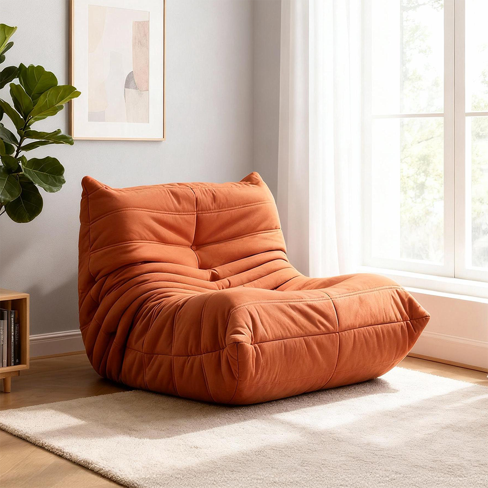 Eeeza Lazy Lounge Chair – Velvet Fold Design, Dual Size Options