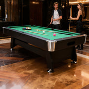 7Ft Billiard table（GREEN），Velvet tablecloth ，with accessories, including 1 set of balls, 2 poles, 1 tripod, 1 brush