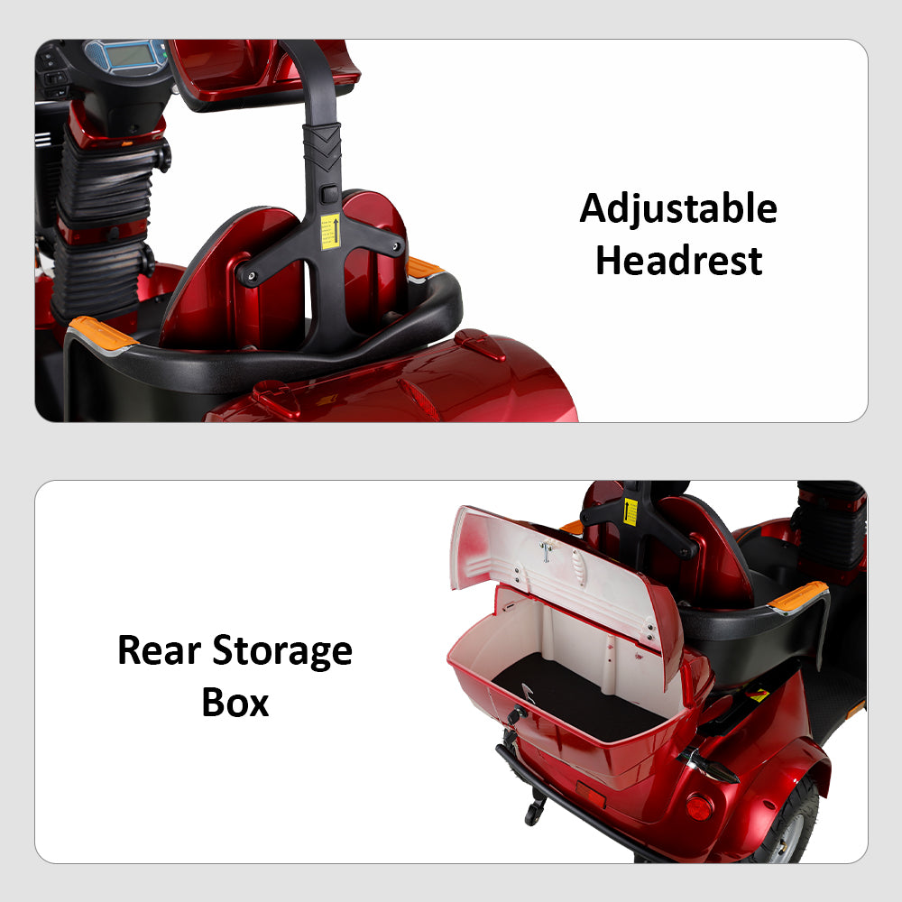 Eeeza DJD Adjustable Electric Mobility Scooter, 1000W 60V 20Ah