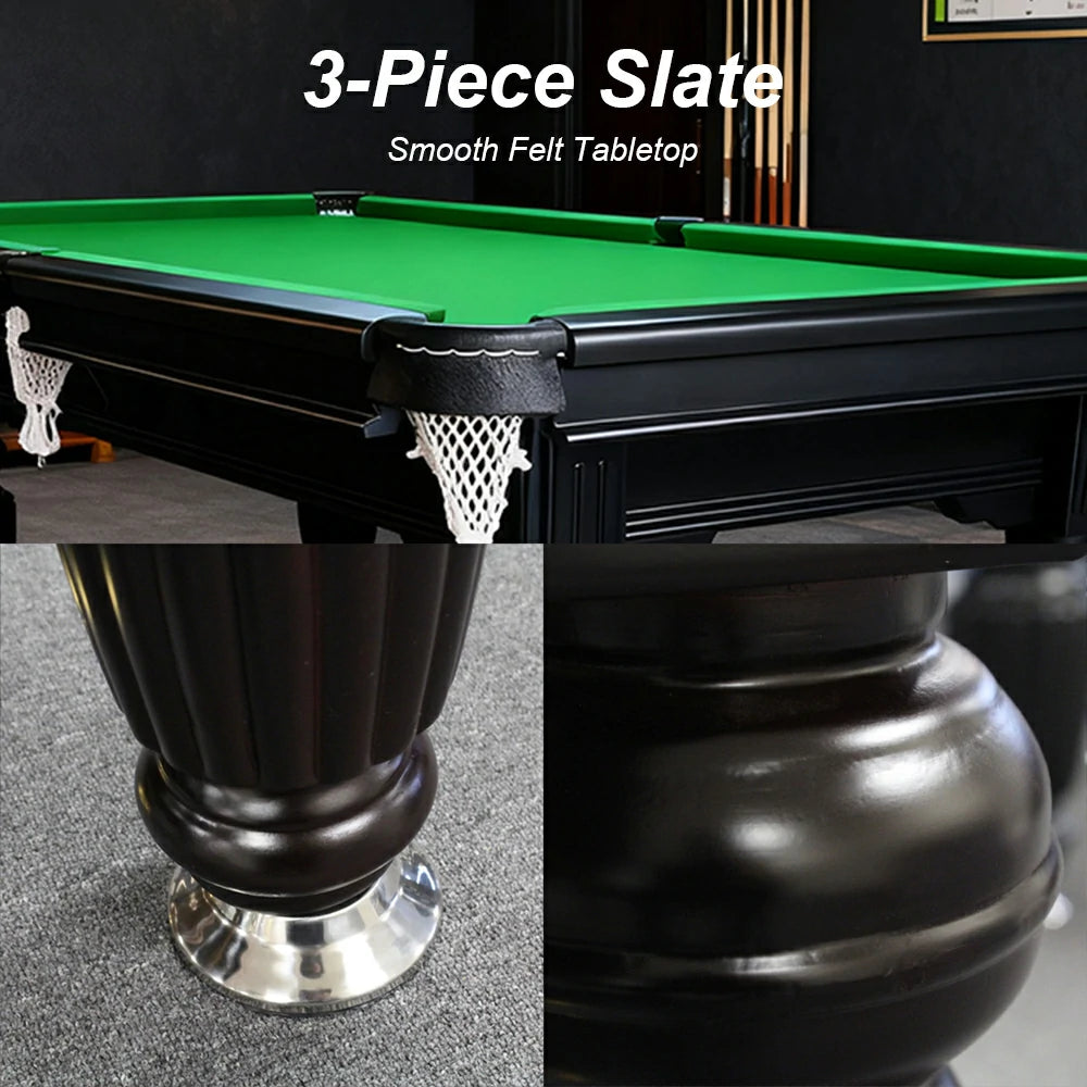 Eeeza Frame Slate Billiard Pool Table with Full Accessories for Home, Black, 7Ft