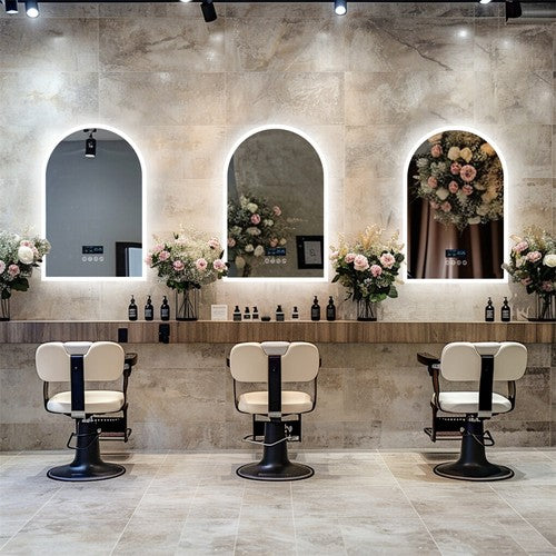 Arched LED Backlit Bathroom Mirror Music Bluetooth Speaker Vanity Mirror 3 Color