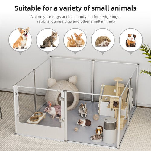 Acrylic Dog Playpen Fertility Fence Dog Whelping Pen w/ Waterproof Mat