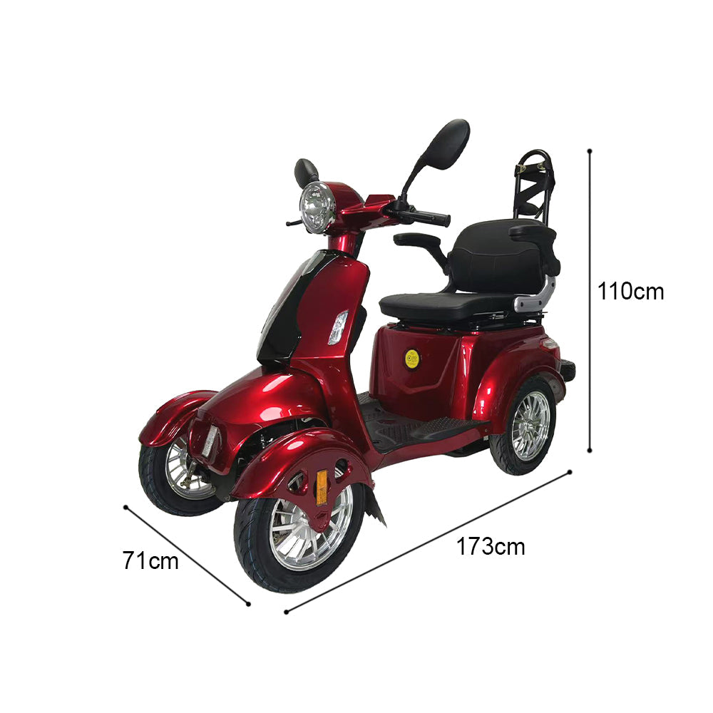 Eeeza 2D4L Electric Mobility Scooter With Golf Ball Rack, 500W 60V 20A
