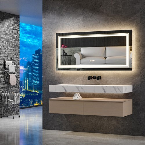 1600MM Huge LED Bathroom Mirror Dual Lights Makeup Mirror Anti-fog Dimmable AU