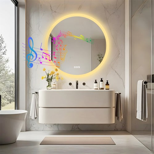 80CM LED Lighted Bathroom Mirror Backlit Bluetooth Vanity Mirror Shatterproof AU