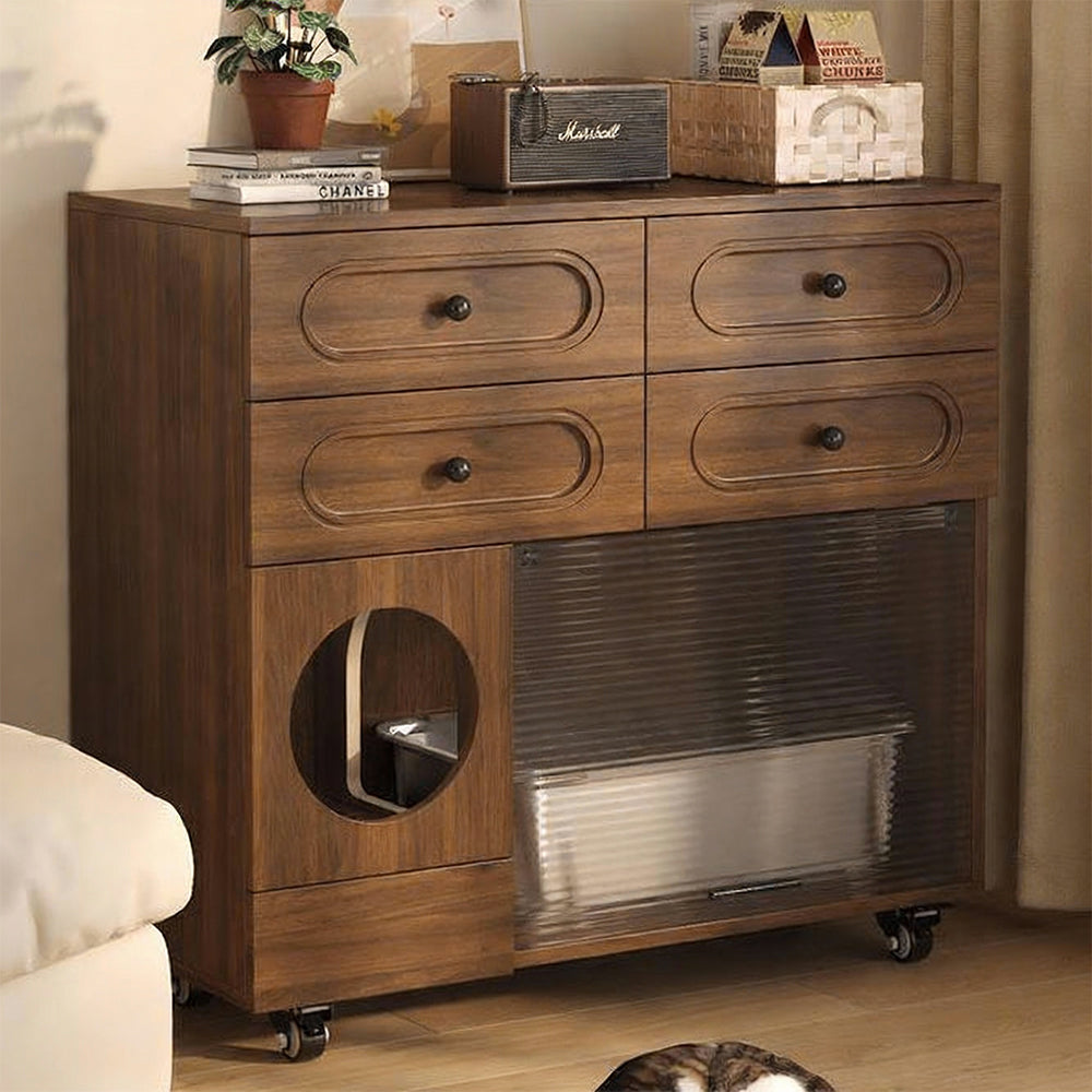 Eeeza Movable Cat Litter Storage Cabinet