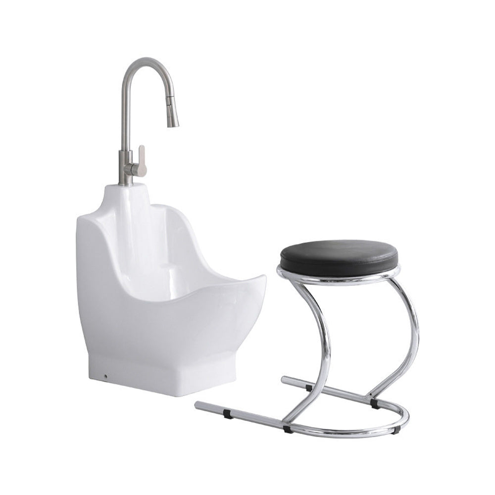 Eeeza Bathroom Foot Spa Ceramic Basin With Dedicated Chair