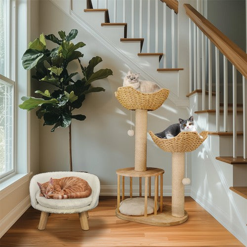 3-Tier Cat Tree Activity Tower Condo Furniture with Cozy Plush Cushion
