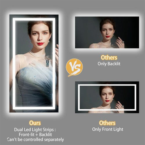 180cm LED Bathroom Mirror Bluetooth Speaker Music Makeup Mirror Dimmable