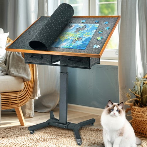 1500 Piece Jigsaw Puzzle Table 4 Adjustable Angle with Cover & 2 Storage Drawers