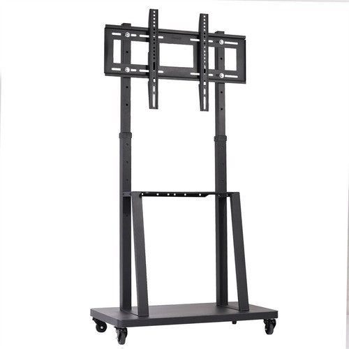 Mobile TV Cart for 32-100" Height Adjustable Rolling Floor TV Stand w/ Dual Tray