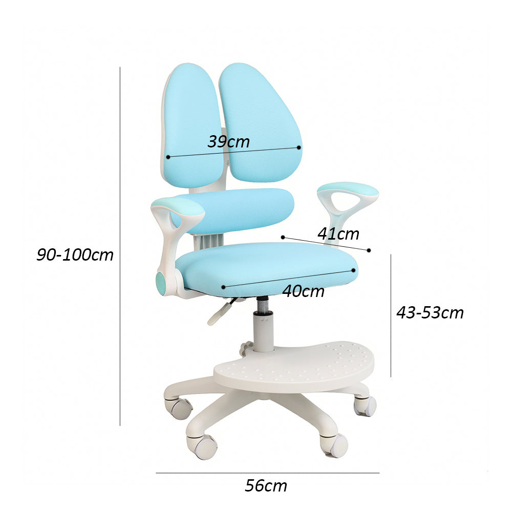 Eeeza Kids Ergonomic Study Chair – Dual-Back Support, Adjustable Footrest, SGS Certified