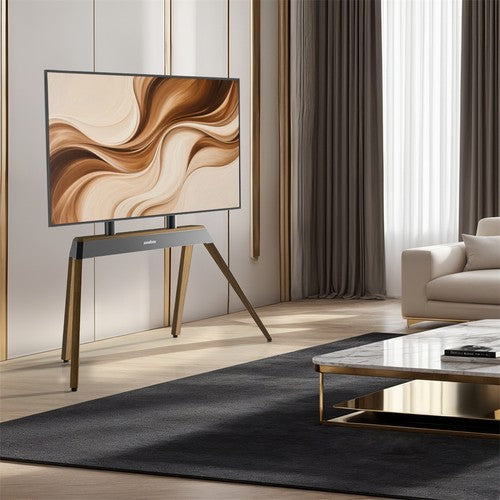 40-86" TV Floor Stand Strong Solid Wood Shelf TV Mount Stand Loads up to 110lbs