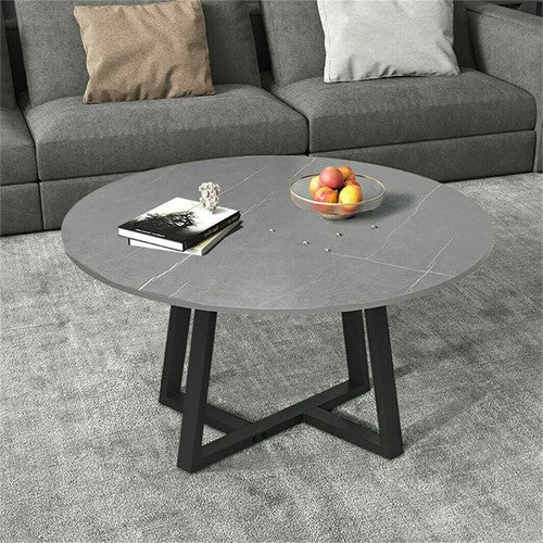 2PCS Nordic Nesting Coffee Table Marble Side End Tables Round Plate Home Office