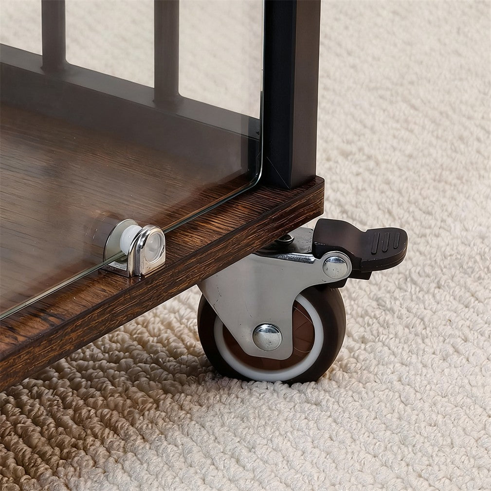 Strong Tempered Glass Dog Cage Furniture Side Table Dog Kennel