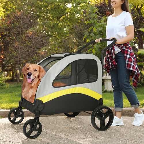 XX-Large Foladble Dog Pet Mobile Stroller Stable Jogger Carrier Holds up to 65KG