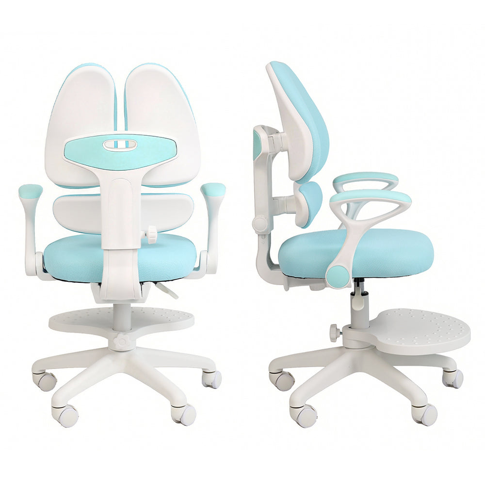 Eeeza Kids Ergonomic Study Chair – Dual-Back Support, Adjustable Footrest, SGS Certified