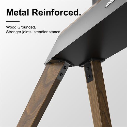 40-86" TV Floor Stand Strong Solid Wood Shelf TV Mount Stand Loads up to 110lbs