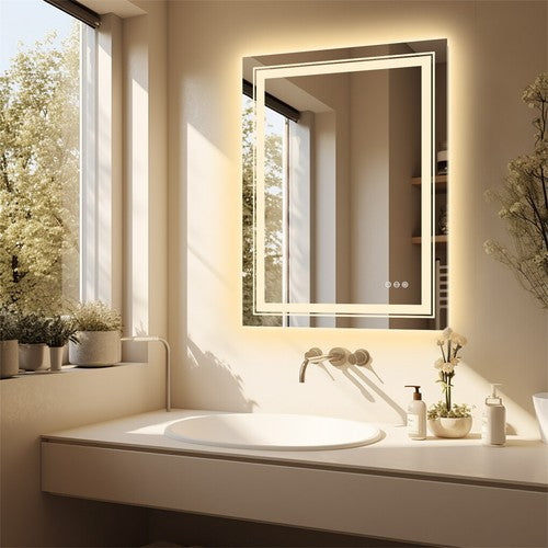 LED Bathroom Vanity Mirror Lighted Smart Wall Mounted Backlit Mirror Waterproof