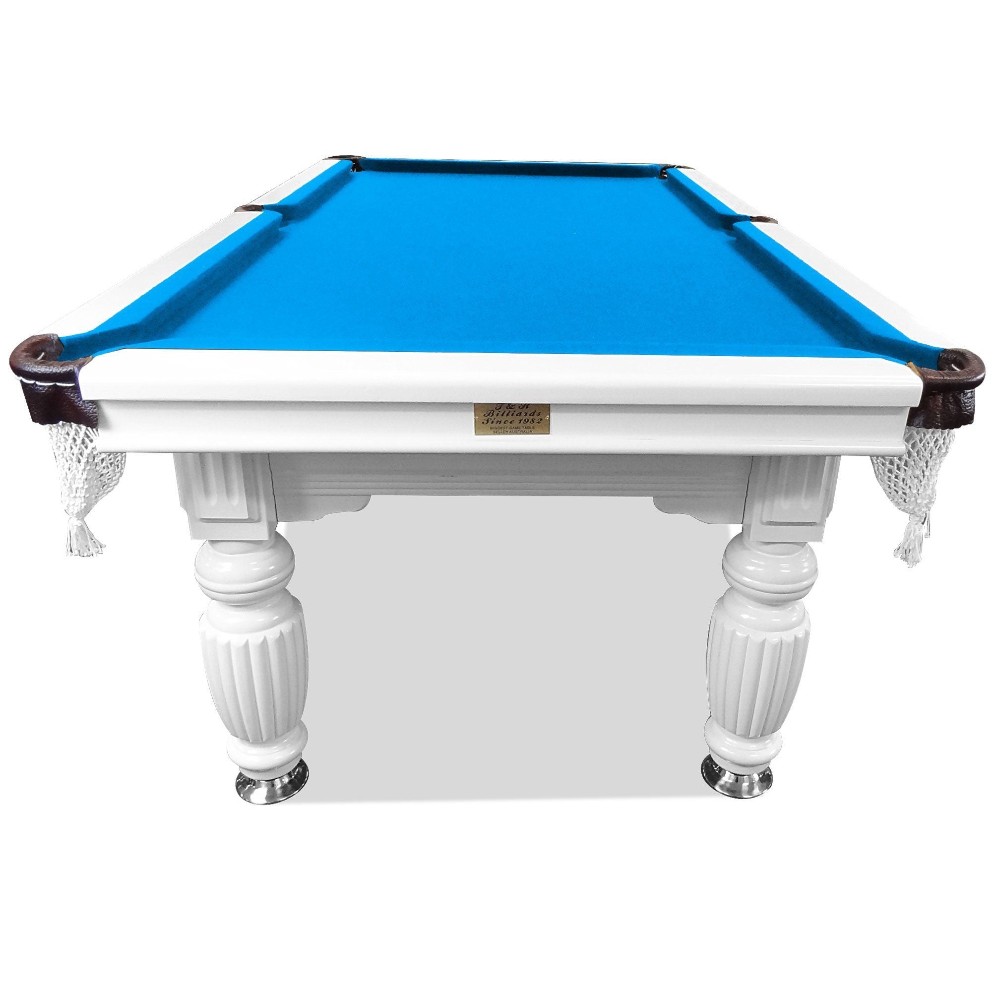 Eeeza 9FT White Frame Slate Billiard Pool Table With Full Accessories