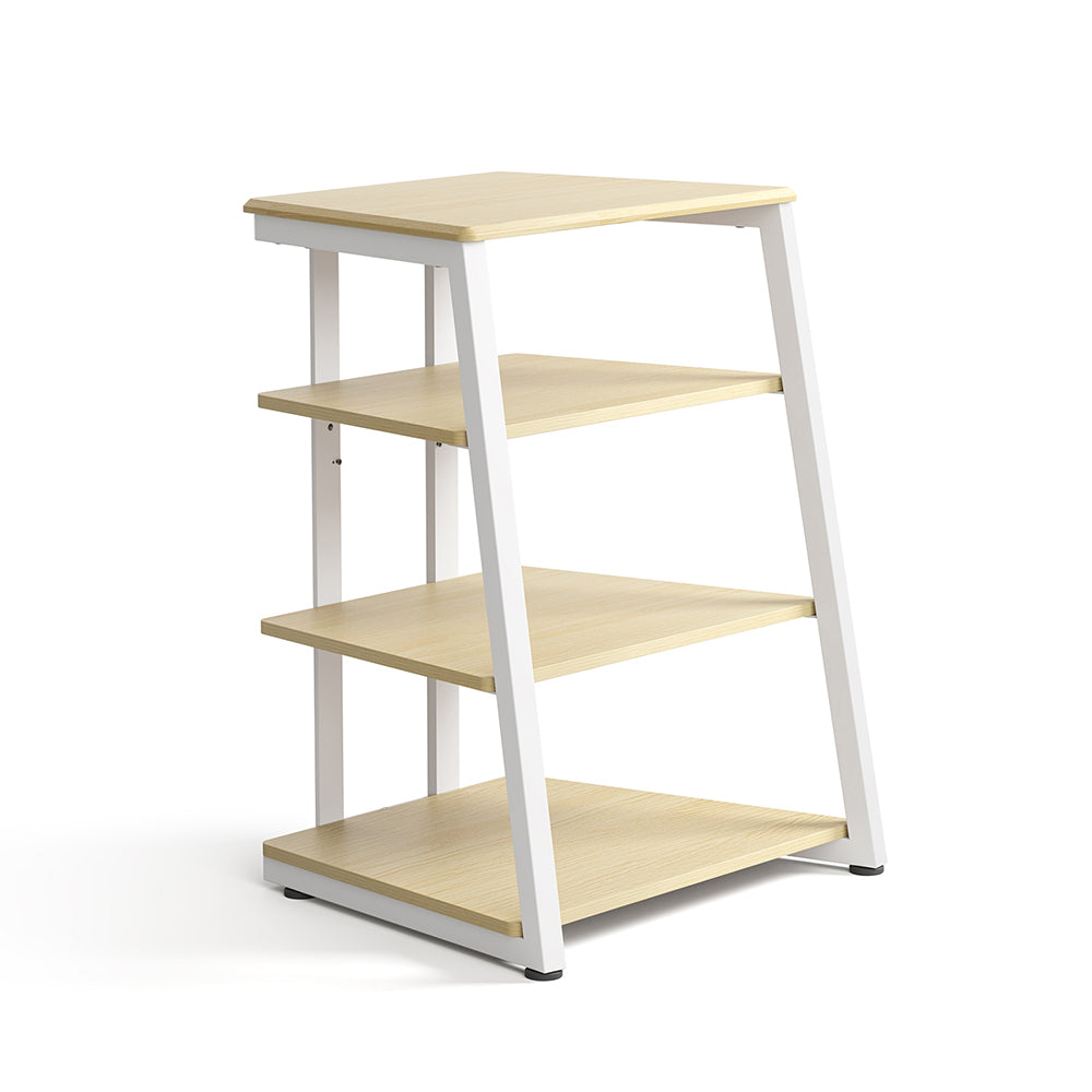 FITUEYES HiFi Audio Rack – Modern Vintage Media Stand with Adjustable 4-Tier Shelves