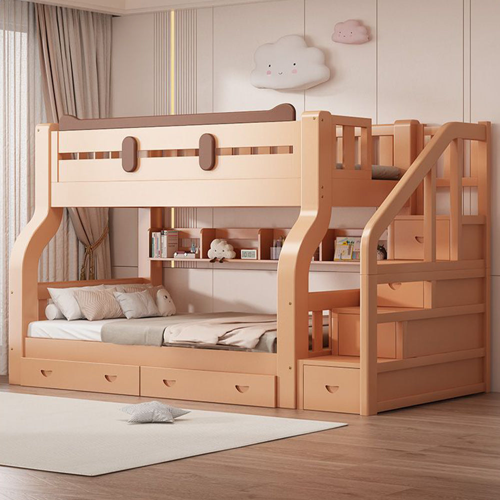 Eeeza Pine Wood Frame Bunk Bed Safety Rails Big Storage