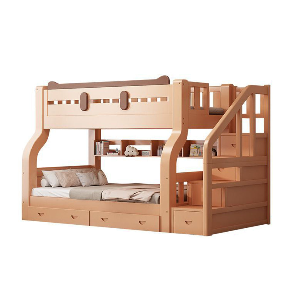 Eeeza Pine Wood Frame Bunk Bed Safety Rails Big Storage