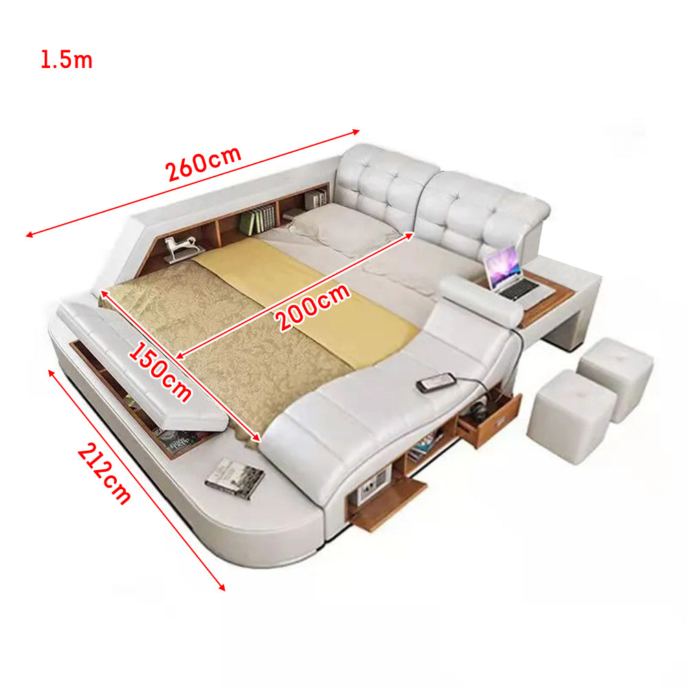 Eeeza 1.5m/1.8m Size Multifunctional Bed With Massage and Mattress