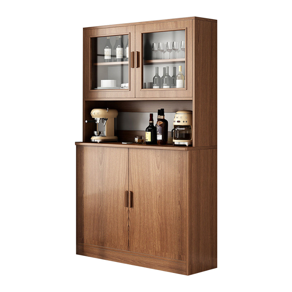 Eeeza MDF Kitchen Buffet Hutch Cabinet – 80×32×182cm, Tall Narrow Storage with Acrylic Doors