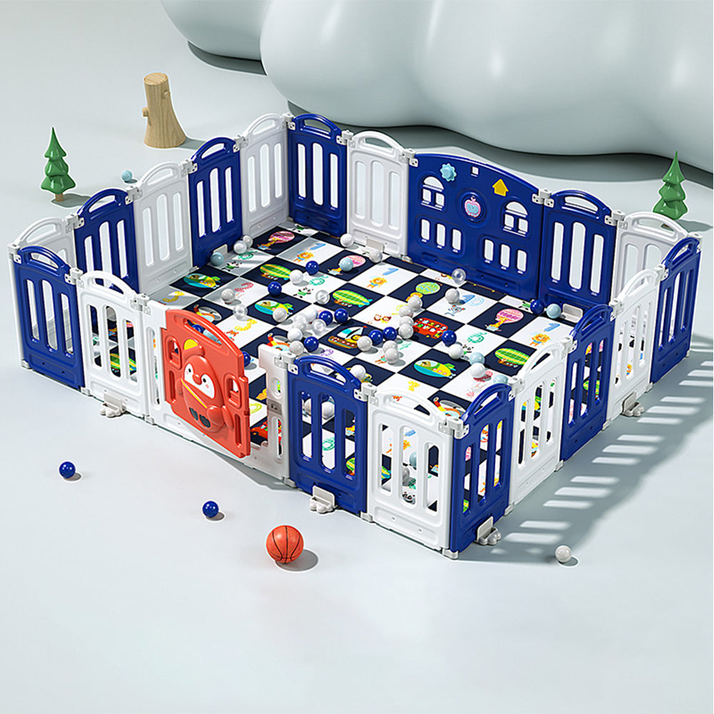 Eeeza Foldable Children's Playpen With Mat