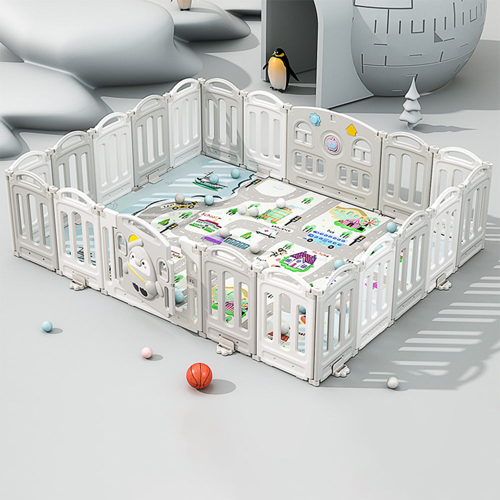 Eeeza Foldable Children's Playpen With Mat